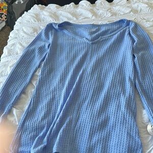 waffle knit top sweater
